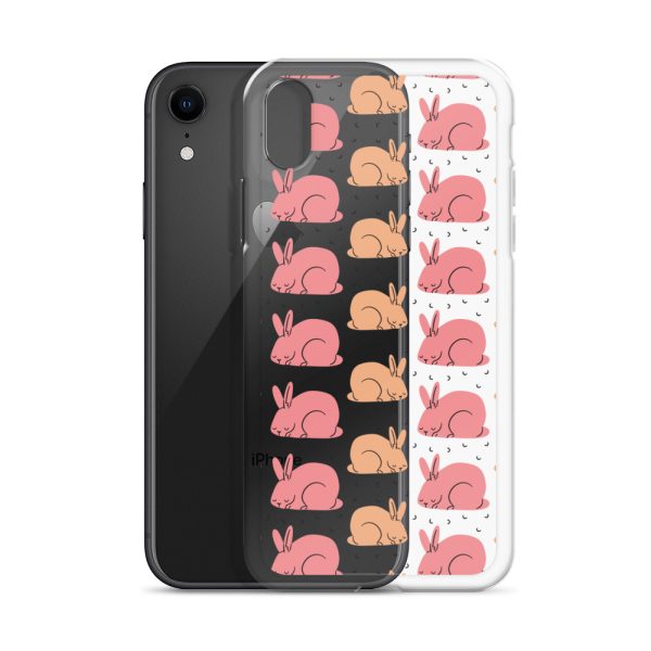 Pink Bunnies iPhone Clear Case