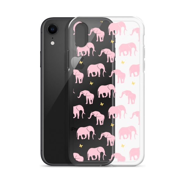 Seamless Elephant Silhouette iPhone Clear Case