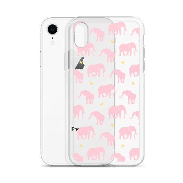 Seamless Elephant Silhouette iPhone Clear Case