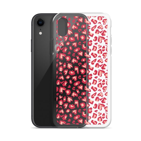 Leopard Heart Print iPhone Clear Case