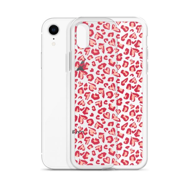 Leopard Heart Print iPhone Clear Case