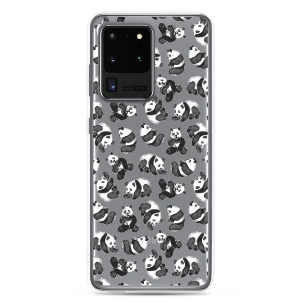 Watercolor Panda Bears Samsung Clear Case