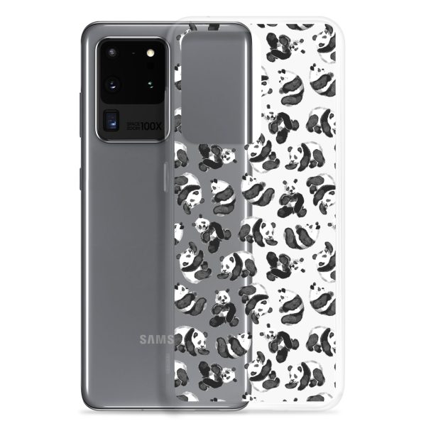 Watercolor Panda Bears Samsung Clear Case