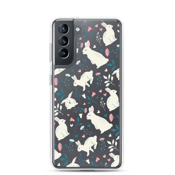 clear-case-for-samsung-samsung-galaxy-s21-case-on-phone-6a53c45a4b6eb.jpg Easter Cute Rabbits Samsung Clear Case