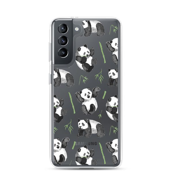 clear-case-for-samsung-samsung-galaxy-s21-case-on-phone-6a53d4bd631c1.jpg Watercolor Panda Bear Samsung Clear Case
