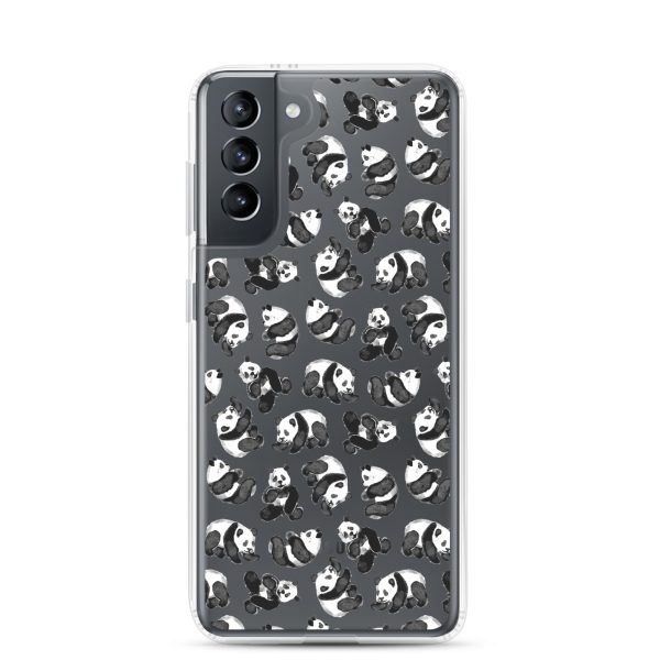 Watercolor Panda Bears Samsung Clear Case