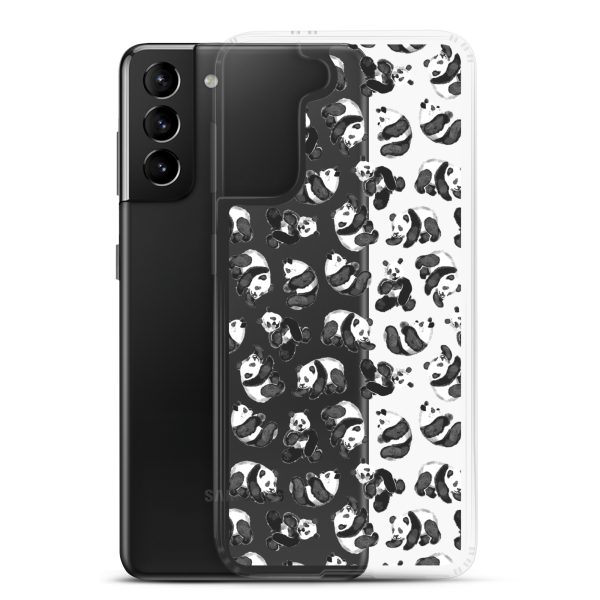 Watercolor Panda Bears Samsung Clear Case