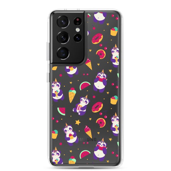 Cute Panda Sweets Samsung Clear Case