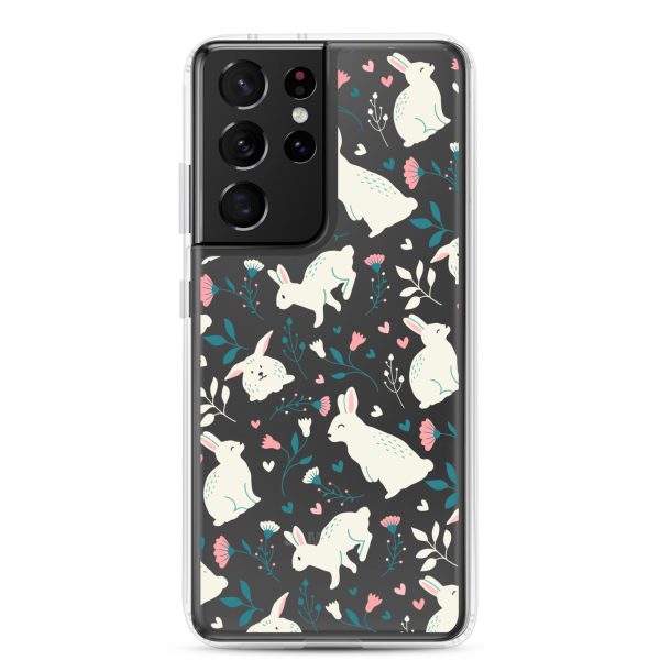 clear-case-for-samsung-samsung-galaxy-s21-ultra-case-on-phone-6a53c45a4b67f.jpg Easter Cute Rabbits Samsung Clear Case