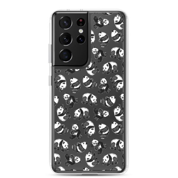 Watercolor Panda Bears Samsung Clear Case