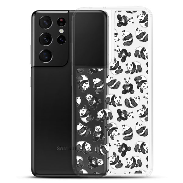 Watercolor Panda Bears Samsung Clear Case