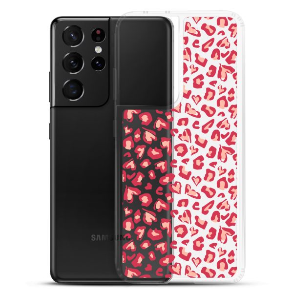 clear-case-for-samsung-samsung-galaxy-s21-ultra-case-with-phone-6a56961632704.jpg Leopard Heart Print Samsung Clear Case
