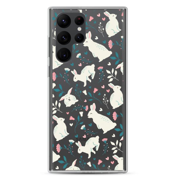 clear-case-for-samsung-samsung-galaxy-s22-ultra-case-on-phone-6a53c45a4a5e3.jpg Easter Cute Rabbits Samsung Clear Case