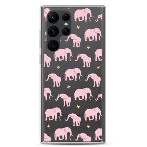 Seamless Elephant Silhouette Samsung Clear Case