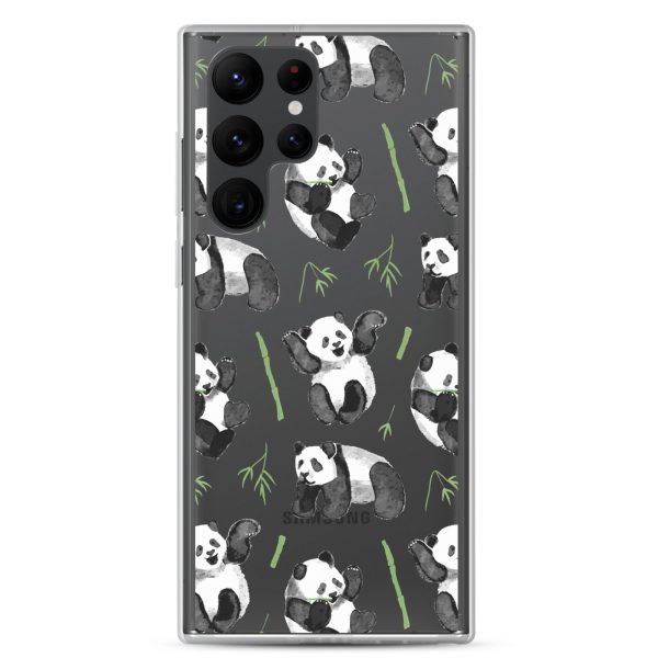 clear-case-for-samsung-samsung-galaxy-s22-ultra-case-on-phone-6a53d4bd62243.jpg Watercolor Panda Bear Samsung Clear Case