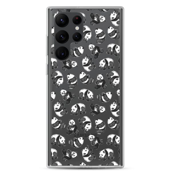 Watercolor Panda Bears Samsung Clear Case
