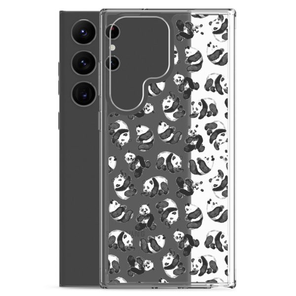 Watercolor Panda Bears Samsung Clear Case