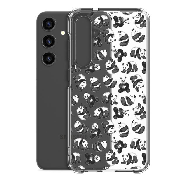 Watercolor Panda Bears Samsung Clear Case