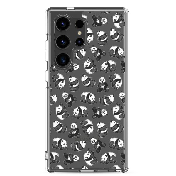 Watercolor Panda Bears Samsung Clear Case