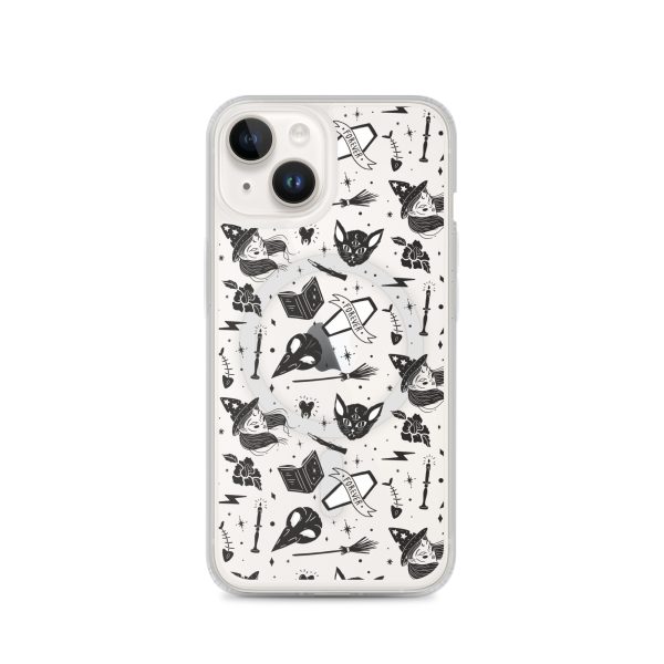 Black and White Halloween iPhone MagSafe Clear Case