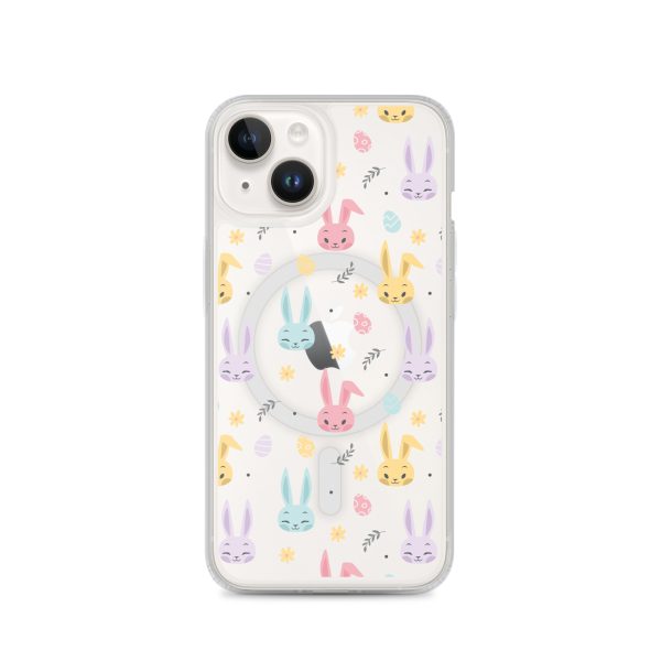 Colorful Bunnies Easter iPhone MagSafe Clear Case