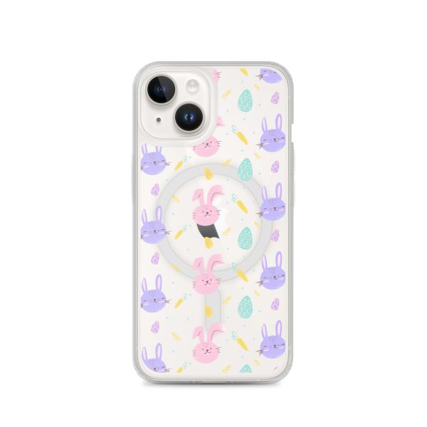 Cute Easter Bunnies iPhone MagSafe Clear Case