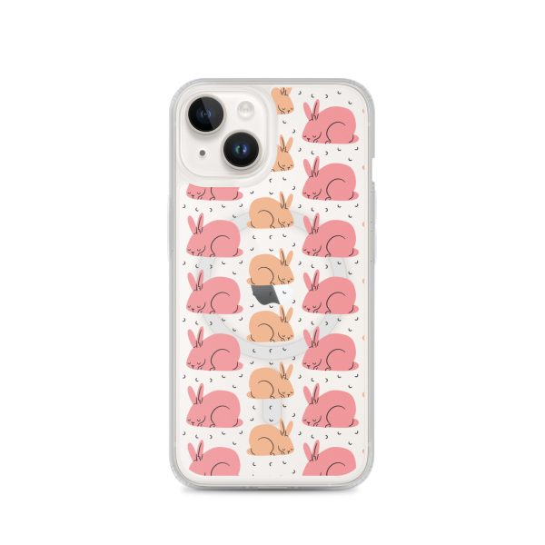Pink Bunnies iPhone MagSafe Clear Case