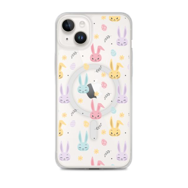 Colorful Bunnies Easter iPhone MagSafe Clear Case
