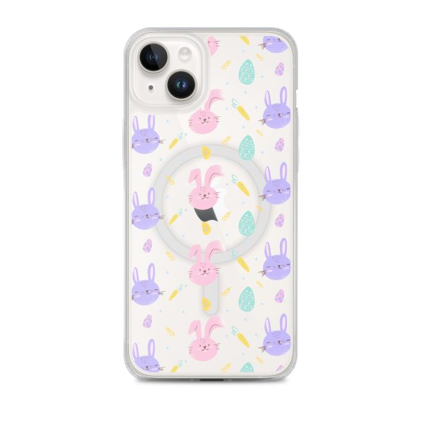 Cute Easter Bunnies iPhone MagSafe Clear Case
