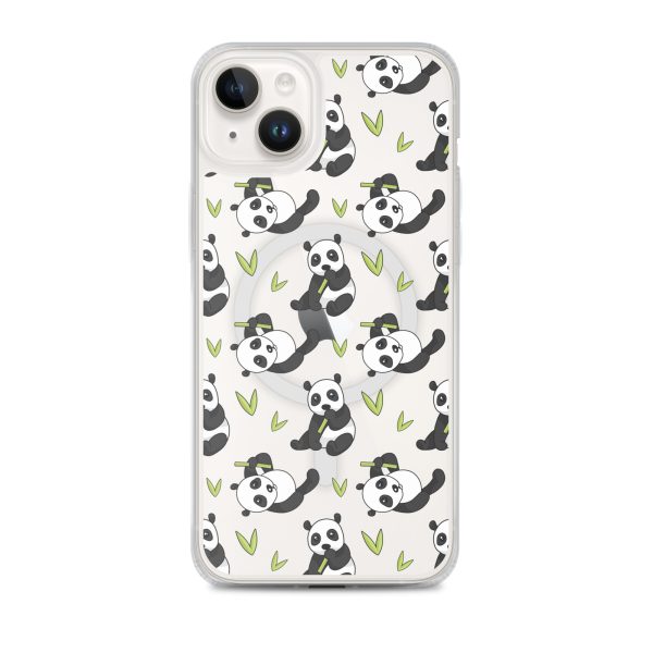 Cute Panda Bear iPhone MagSafe Clear Case
