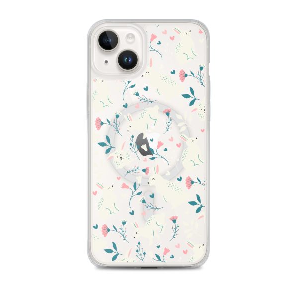 magsafe-clear-case-for-iphone-iphone-14-plus-front-6a53c3dc3a541.jpg Easter Cute Rabbits iPhone MagSafe Clear Case