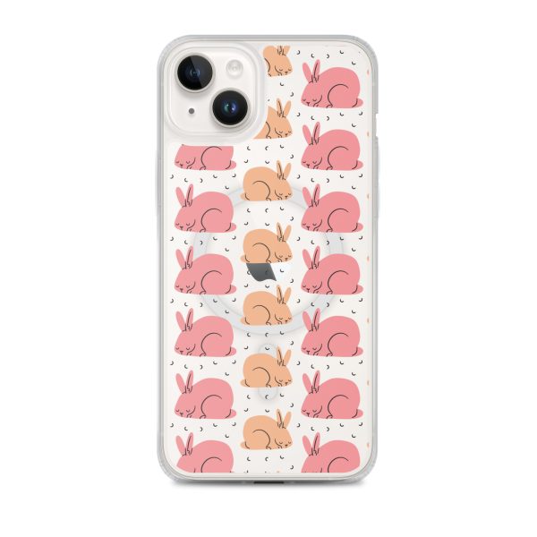 Pink Bunnies iPhone MagSafe Clear Case