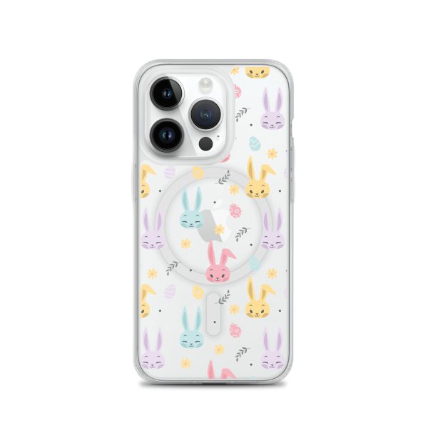 Colorful Bunnies Easter iPhone MagSafe Clear Case