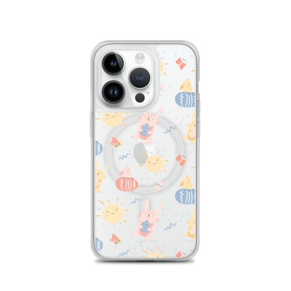 magsafe-clear-case-for-iphone-iphone-14-pro-front-6a53c5029f793.jpg Easter Egg and Bunnies iPhone MagSaffe Clear Case