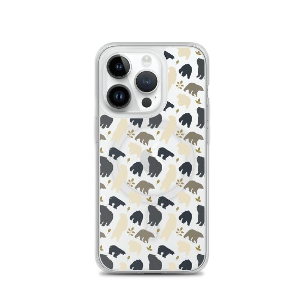 Forest Bear Silhouette iPhone MagSafe Clear Case