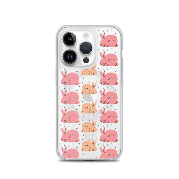 Pink Bunnies iPhone MagSafe Clear Case