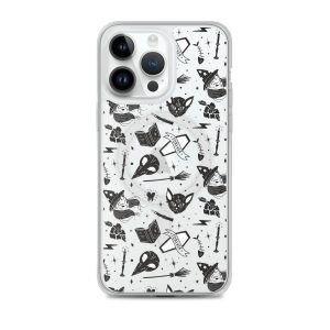 Black and White Halloween iPhone MagSafe Clear Case