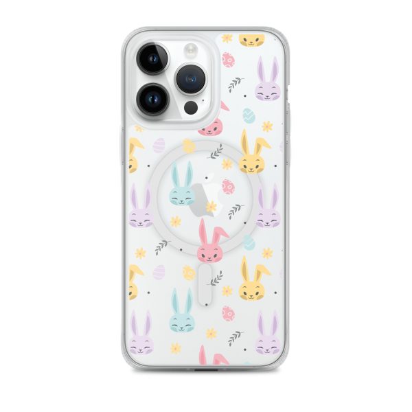Colorful Bunnies Easter iPhone MagSafe Clear Case