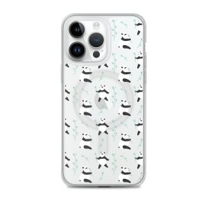 Cute Panda iPhone MagSafe Clear Case