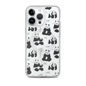 Panda Bears Bamboo iPhone MagSafe Clear Case