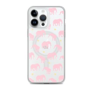 Seamless Elephant Silhouette iPhone MagSafe Clear Case