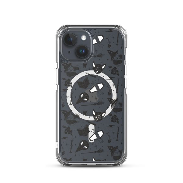 Black and White Halloween iPhone MagSafe Clear Case