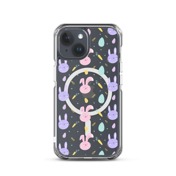 Cute Easter Bunnies iPhone MagSafe Clear Case