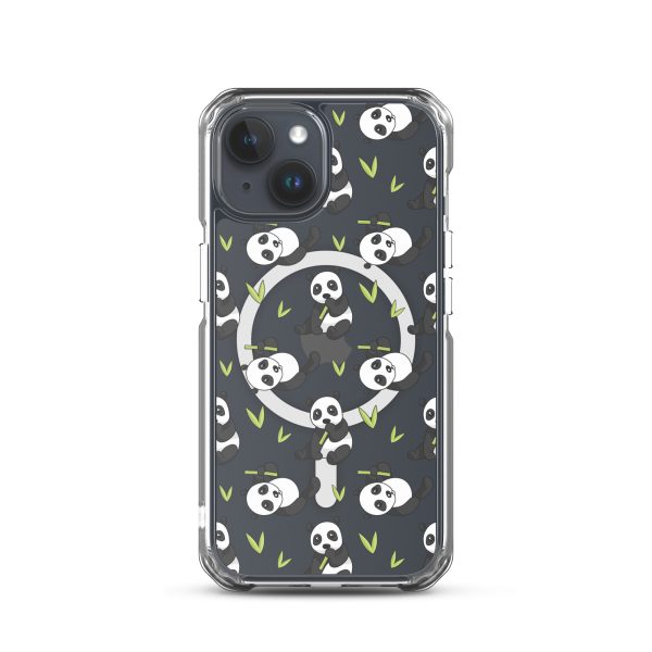 Cute Panda Bear iPhone MagSafe Clear Case