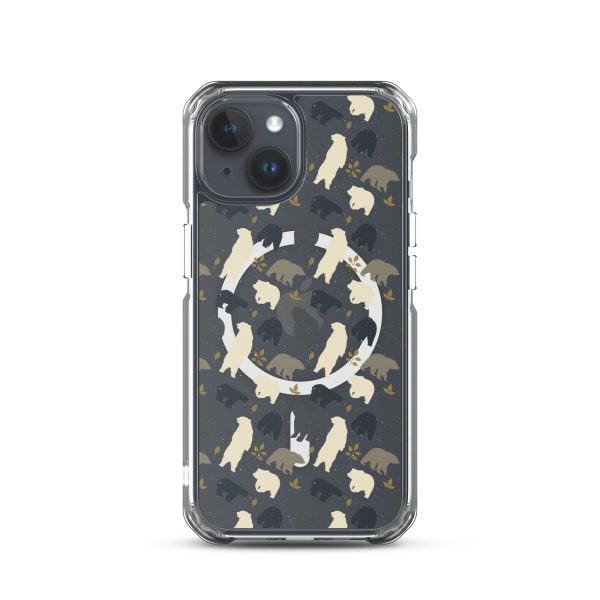 Forest Bear Silhouette iPhone MagSafe Clear Case