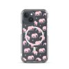 Seamless Elephant Silhouette iPhone MagSafe Clear Case