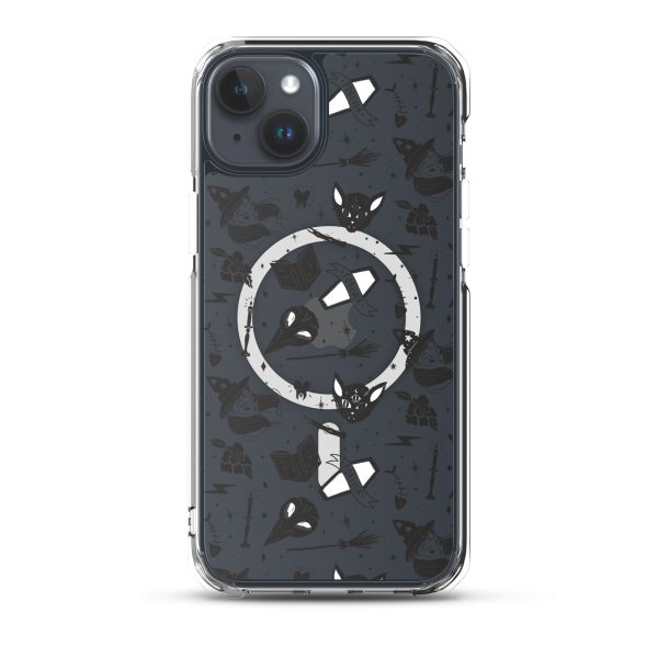 Black and White Halloween iPhone MagSafe Clear Case