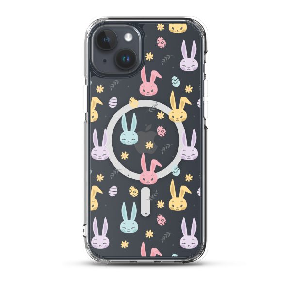 Colorful Bunnies Easter iPhone MagSafe Clear Case