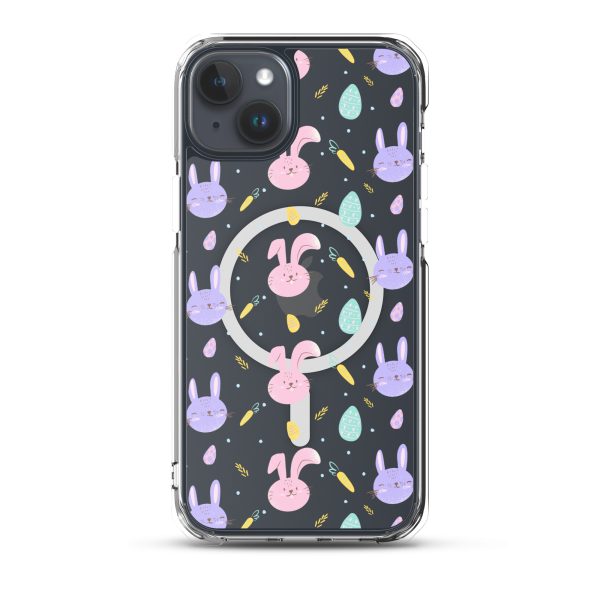 Cute Easter Bunnies iPhone MagSafe Clear Case