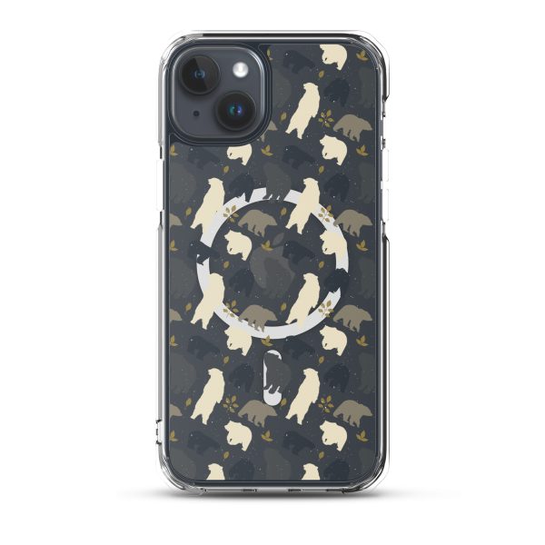 Forest Bear Silhouette iPhone MagSafe Clear Case